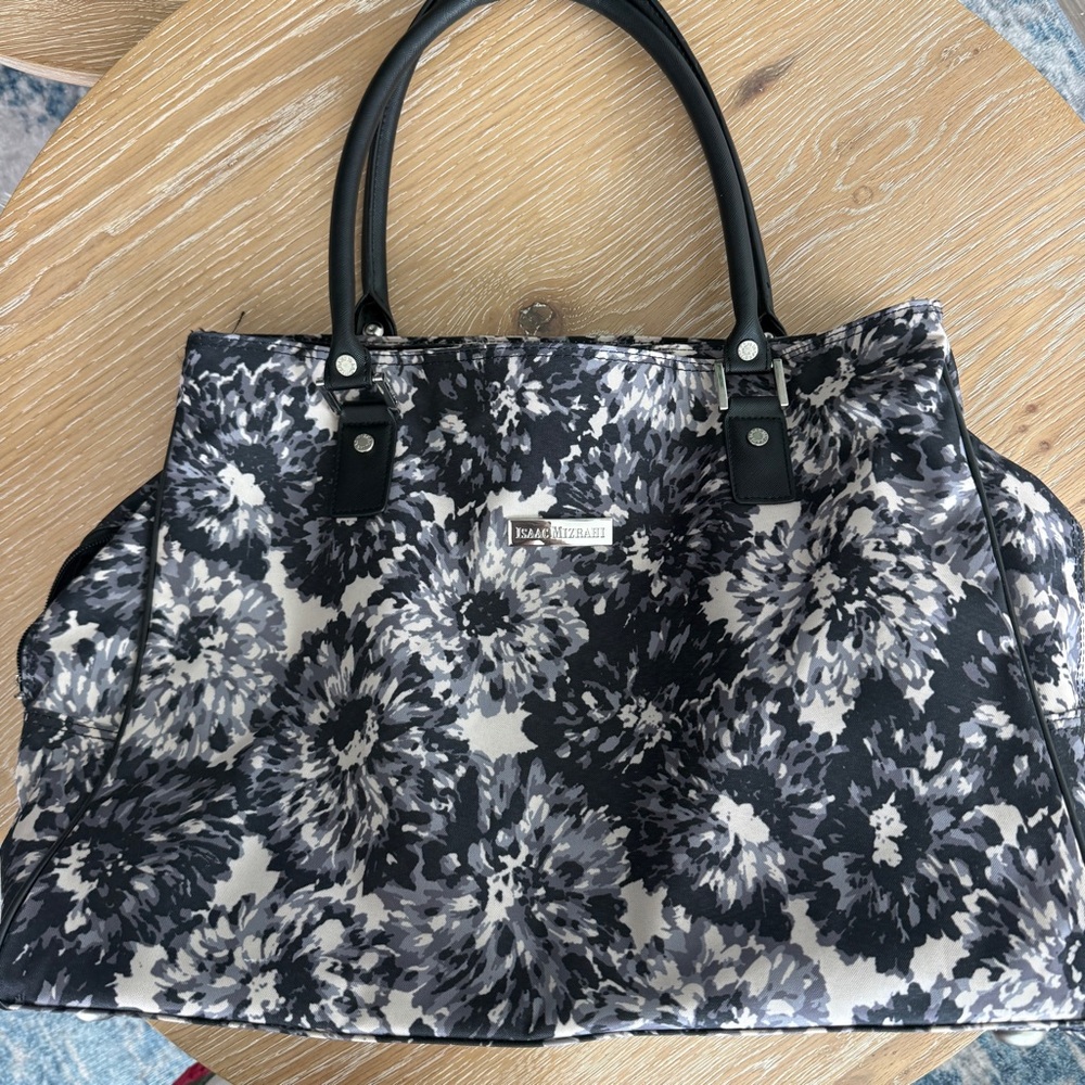 Isaac Mizrahi Black & White Floral Tote